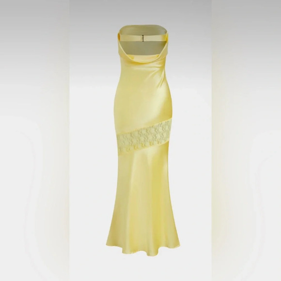 Commense Asymmetrical Lace Strapless Tube Midi, MED NWT - Picture 3 of 6